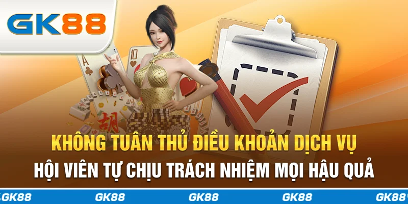 Không tuân thủ điều khoản dịch vụ, hội viên tự chịu trách nhiệm mọi hậu quả