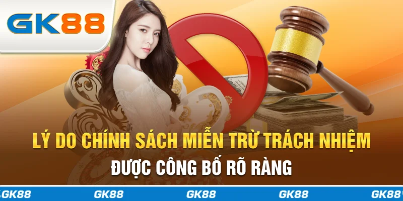 Lý do chính sách miễn trừ trách nhiệm được công bố rõ ràng